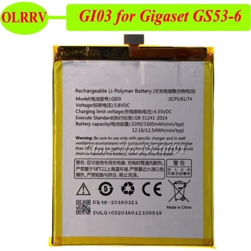 GI03 Battery For Gigaset ME pure GS53-6 Batterie Bateria Accumulator AKKU 3300mAh