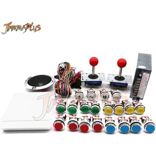 JAMMA Arcade Joystick DIY KIT BOX 9 1660 in 1 game board Zippy joystick Chrome plated push button Wire harness power supply