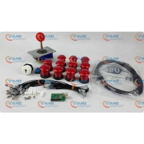 Arcade parts Bundles kit With Joystick Pushbutton Microswitch 1 Player button 1player USB adapter to Build Up Arcade Machine