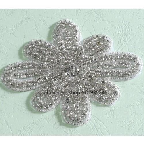 Big flower rhinestone embellishments for shoes boots dresses ornaments flower crystal applique for garments sewing accessory