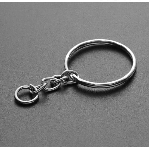 10pcs 25mm DIY Key Chains Polished Silver Color Keyring Keychain Short Chain Split Ring Key Rings Accessories Key Fob Key Hanger