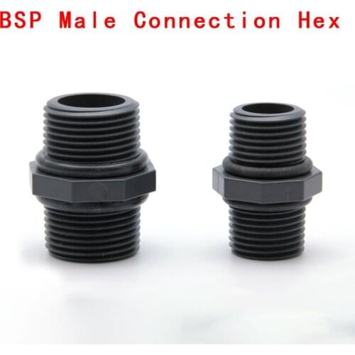 BSP Male Connection Hex PVC Pipe Fitting Adapter Coupler Reducer Water Connector For Garden Irrigation System 1 Pcs