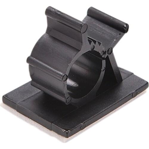 Black 10 Pcs Adhesive Backed Nylon Wire Adjustable Cable Clips Clamps 13mm
