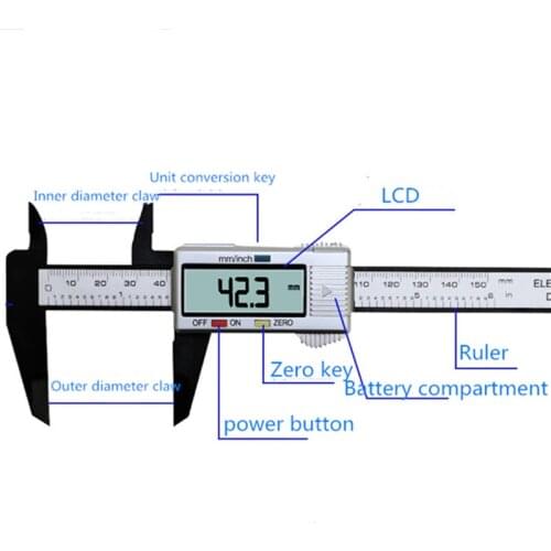 Digital Caliper 6 inch Electronic Vernier Caliper 100mm Calliper Micrometer Digital Ruler Measuring Tool 150mm 0.1mm