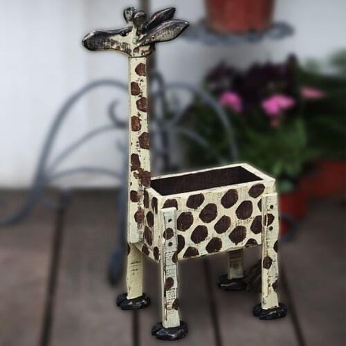 Wooden Giraffe Flower Pots Decoration Planter Creative for Home Garden Tool Bonsai Cactus Birthday Florist