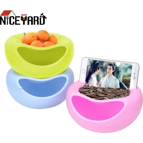 Double Layer Fruit Skin Box Multifunctional Basket Plastic Fruit Dish Peels Shells Candy Plate Snacks Nut Melon Seeds Bowl