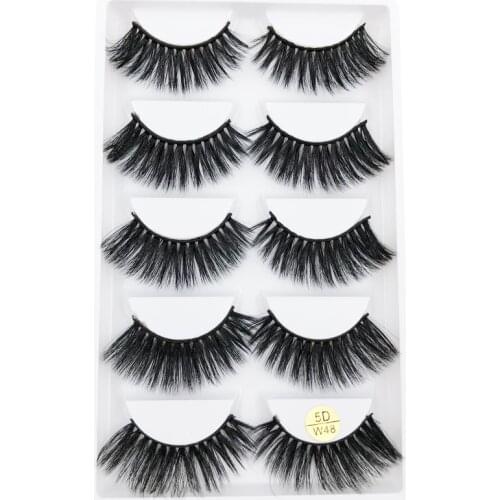 Flash girl soft eyelashes 5D-W48 5 pairs 5D mink natural false eyelashes