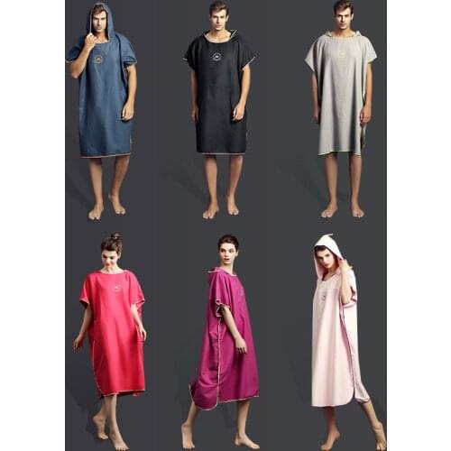 Hiturbo wetsuit changing robe quick dry diving poncho beach towel with hooded water sport robe surf swim poncho