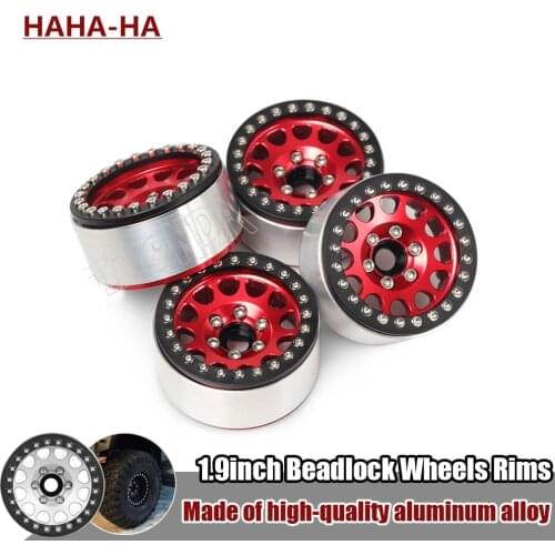 4Pcs Aluminum Alloy 1.9 Beadlock Wheels Rims for 1/10 RC Crawler Axial SCX10 90046 Traxxas TRX4 D90 TF2 KM2