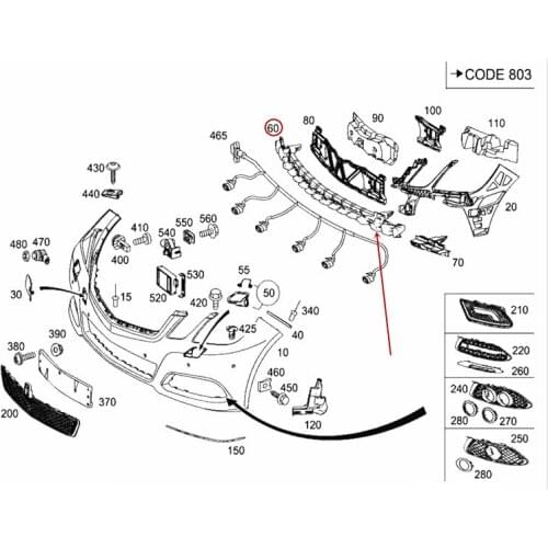 Car Front bumper bracket Suitable for Class E A212mer ced es-be nz2014-2015 Front rod bracket Basic chassis Front bumper bracket
