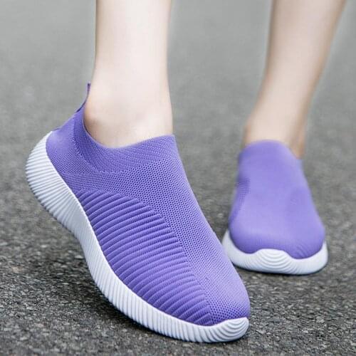 Oversize Summer Knit Sock Sneakers for Women Sport Shoes Female Running Shoes Woman Sports Purple Basket Femme 2020 Tennis B-467