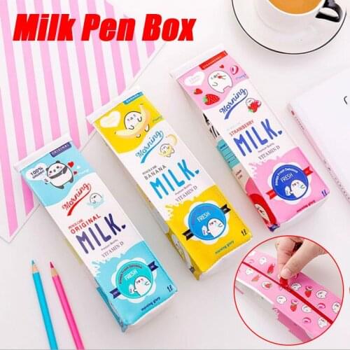 Cute School Case Korea School Pencil Case Milk Pencil Case Unusual Pencil cases For Girls Boys School Supplies