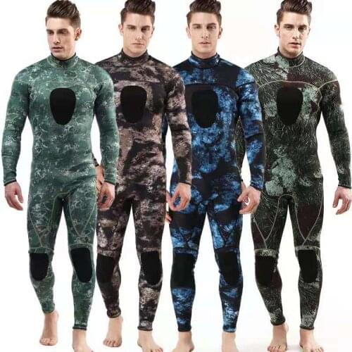 3MM Wetsuit Men One Piece Camouflage Swimsuit Full Body Suit for Swimming Surfing Spearfishing
