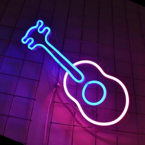 Neon Light Led Sign Letreros Luminosos Lamp Guitar Music Bar Pub Store Sign Rooms Party Decoration Live Sound