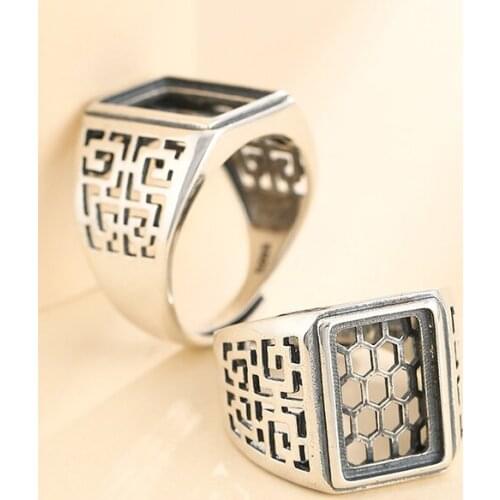 10*15mm 925 STERLING SILVER Semi Mount Bases Blanks base blank Pad men ring Setting set jewelry findings (without stone) A5361