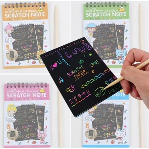 Pop Selling Cute Magic DIY Graffiti Note Book For Kids Drawing Painting Rainbow Notepad Kids Notepad Stationery Gift As Gift