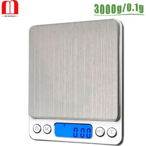 BINOAX 3000g/0.1g LCD Portable Mini Electronic Digital Scales Pocket Case Postal Kitchen Jewelry Weight Balance Scale