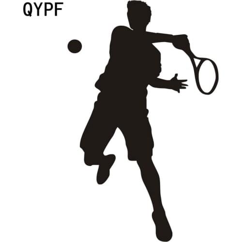 QYPF 11.4CM*18CM Car Styling Sports Tennis Fashion Vinyl Car Stickers Black Silver S2-0600