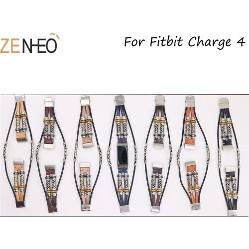 Retro fashion Leather Strap Bracelet for Fitbit Charge 4 Band Replacement Watch Band for Fitbit Charge 4 Watchband Accessories