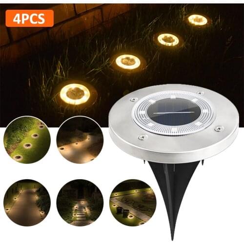 4PCS 8LED Solar Lawn Yard Led Night Light Buried Solar Garden Light Waterproof IP65 Outdoor PathWay Floor Underground Spot Lamp