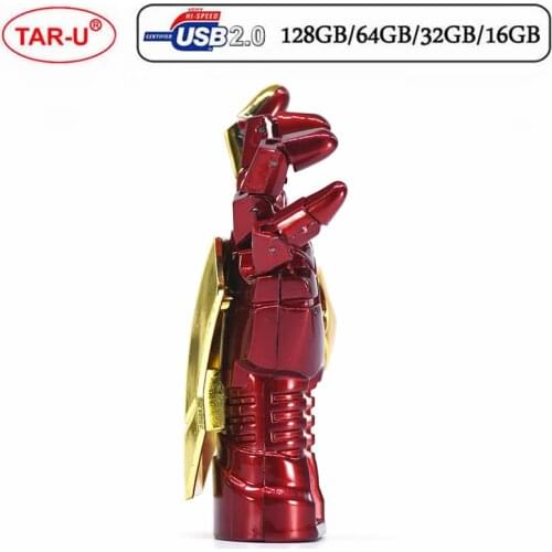 Usb Flash Drive 64GB 32GB 16GB 8GB Mini Hand Memoria Pen Drive Usb Stick 128GB Cool Robot Pendrive U Disk Blue Lights Gift