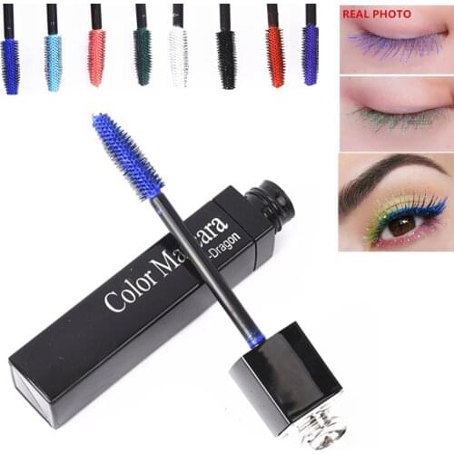 Mascara Waterproof Curly Extension Color Mascara Eyes Makeup Long Lasting Without Blooming White Red Pink Purple Blue Mascara