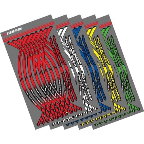 High quality Motorcycle12 strip Wheel Hub Tire Outer Rim Sticker Stripe Wheel Reflective Decals FOR HONDA CBR954R cbr 954r