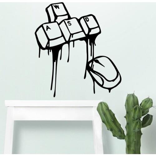 Funny Keyboard mouse Wall Stickers Modern Interior Art Wall Decoration For Kids Rooms Diy Home Decoration Decal Mural