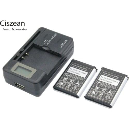 2x 900mAh BST-37 BST37 Replacement Battery + LCD Wall Charger For J100i W550i K600i K758i Z300i W710i J220c K200c D750 J210i ect