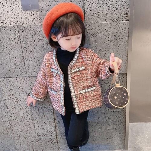 Girls winter woollen coat 2020 new cashmere long Korean trench coat fashionable childrens woollen coat