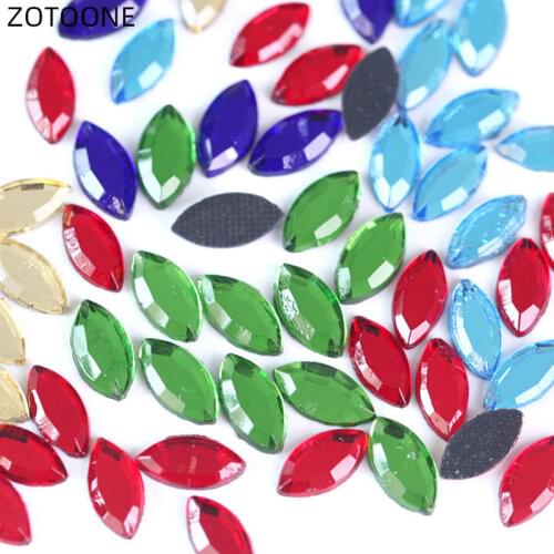 ZOTOONE 200Pcs Rhinestone 4x8mm DMC Horse Eye Hot Fix Crystal Craft Stone for Nail Art Decorate DIY Flatback Appliques G