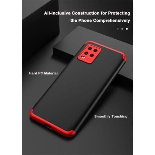 100pcs/lot 360 Full Phone Case For Xiaomi 10 Pro 10 Lite 3 in 1 Matte Hard Plastic Back Cover Coque