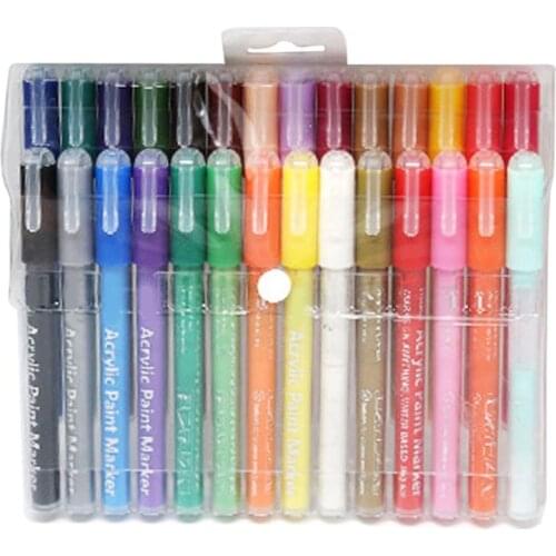 12/28 Colors Fine Tip Washable Acrylic Paint Markers for Ceramic Glass Kids Craft Art Markers