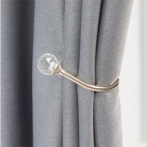 2 Pcs/Set U Shape Curtain Hook Crystal Curtain Tieback Holdback Curtain Decor Accessories