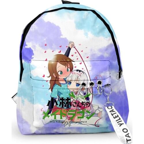2021 Anime Miss Kobayashis Dragon Maid Backpack Grils School back pack Bagpack Schoolbag Laptop Bookbag Men Women Mochila