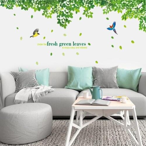 296m*120m Big tree green leaves wall stickers Vinyl DIY Wall Decals For Living room Bedroom Sofa Background wall Home Decoration