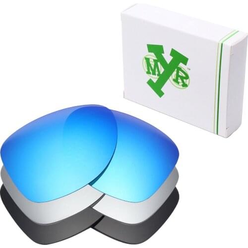 3 Pairs Mryok POLARIZED Replacement Lenses for Oakley Dispatch 2 Sunglasses Stealth Black & Ice Blue & Silver Titanium