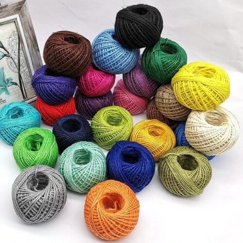 50m Colourful jute Cord Bakers Twine DIY Crafts Gift Wrapping Christmas Wedding Home Decor String Rope Packaging and Recycling