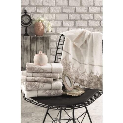 French Lace Guipure Soft Unisex Quality Towels-Bamboo Cotton Embroidered Bathroom Hand-Face Towel-Water Absorbent Facecloth IVY