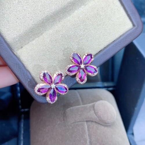 Garnet Earring Natural And Real Garnet Earring 925 sterling silver Fine jewelry Garnet Earring