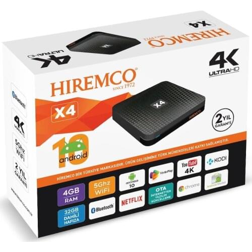 Hiremco X4 Android 10 Tv Box 4 Gb Ram 32 Memory-Voice Command Control-Kodi Türkvod Installed-l1 Licensed