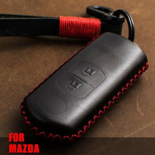 Remote Smart Car Key Case For Mazda 2 3 5 6 8 CX5 CX7 CX9 M2 M3 M5 M6 GT Leather Keychain Keyring Key Holder Cover Bag