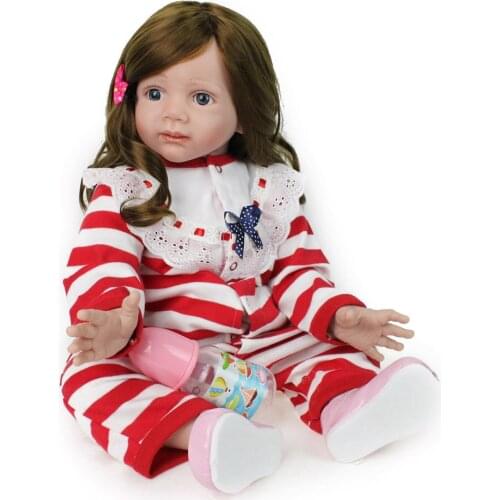 Bebes doll 60cm New long hair reborn toddler Princess Doll beautiful skirt girls like to accompany toys childrens holiday gifts