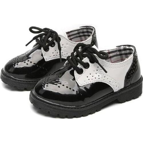 Children Shoes PU Leather British Wind Wedding Dress Shoes Boy Kids Fashion School Performance Formal Flat Loafer Moccasins Shoe