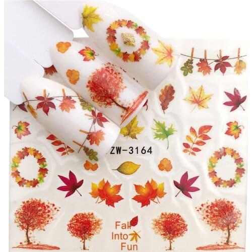 Snowflake Nail Stickers Bow Nail Patch Maple Leaf All For Manicure Snowman Penguin Halloween Nail Art Sticker Water Nail Decals