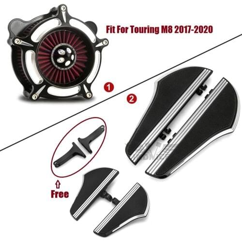 Fit For Harley 2017-2020 FLHXSE CVO Street Glide M8 Defiance Driver Passenger Floorboards Air Cleaner with Accessories
