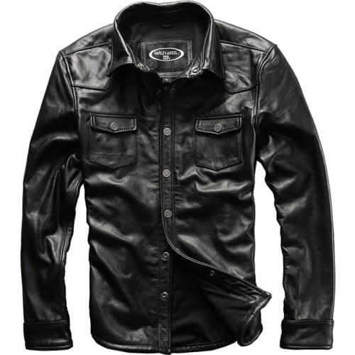 Read Description! Mens Cow Leather Outerwear Cowhide Genuine Vintage Rider Jacket For Male