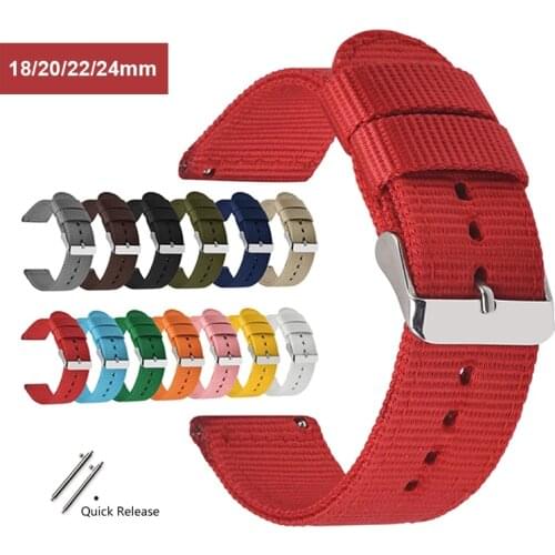 Nylon Watchband for Samsung Galaxy Watch 42mm 46mm Active 2 Gear S2 S3 Bracelet Quick Release Straps 18mm 20mm 22mm 24mm