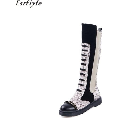 ESRFIYFE 2020 New 11.11 Knee High Winter Fur Boots Women Long Boots Soft Leather Zipper Women Boots Thigh High Winter Warm Shoes