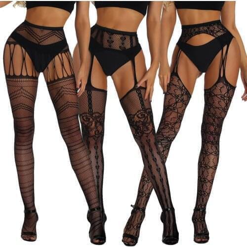 Sexy Lingerie Women Stockings Fishnet Crotchless Tights Erotic Lingerie Sock Sexy Underwear Body Stockings Lace Porn Sex Teddies